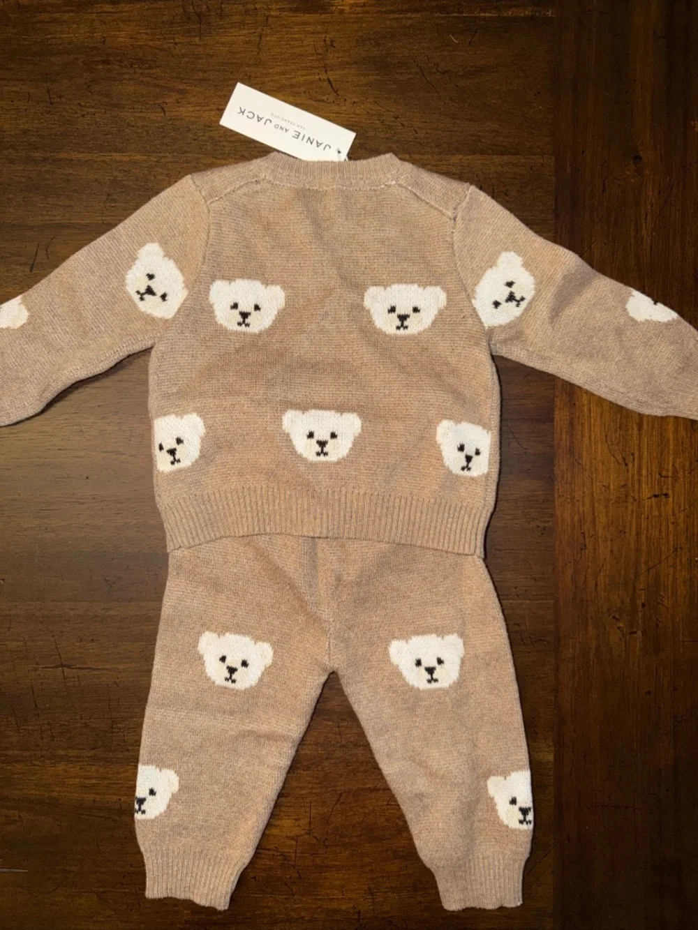 Janie And Jack Baby Bear 2 Piece Sweater Set Size 3-6 Months Cotton NWT